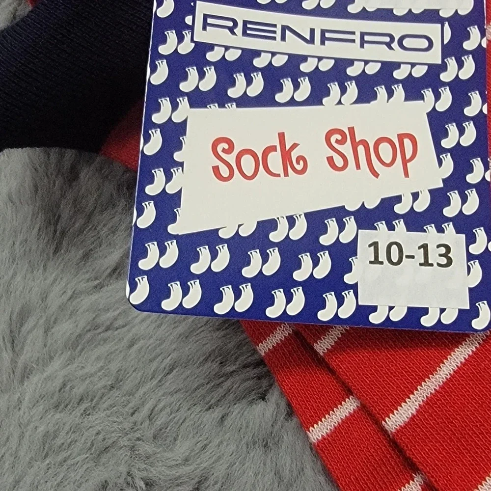 Polo Ralph Lauren Socks Mens 10-13 Red Stripe Pony Embroidered Mid Calf Cotton